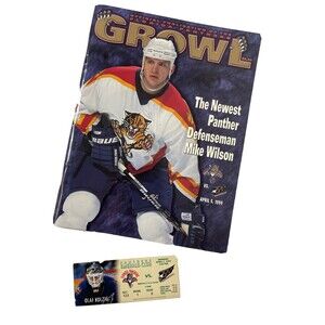 Florida Panthers GROWL NHL Program 1999 With Olaf Kolzig Ticket